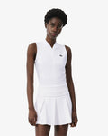 เสื้อโปโลผู้หญิง SLEEVELESS STRETCH DUAL FABRIC TENNIS POLO SHIRT (White • 001)