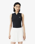 เสื้อโปโลผู้หญิง SLEEVELESS STRETCH DUAL FABRIC TENNIS POLO SHIRT (Noir • 031)