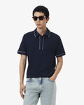 เสื้อโปโลผู้ชาย REGULAR FIT PARIS STRETCH PIQUÉ POLO SHIRT (Navy Blue • 166)
