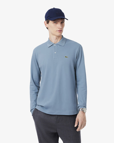 MEN'S CLASSIC FIT L.12.12 LIGHT LONG SLEEVED POLO SHIRT (Bleu • 57I)