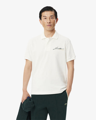 เสื้อโปโลผู้ชาย CLASSIC FIT FRENCH MADE PIQUÉ POLO SHIRT (White • 70V)