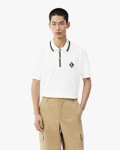 MEN'S CLASSIC FIT FRENCH MADE BADGE ACCENT POLO SHIRT (White • 70V)