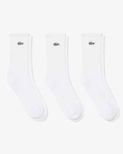 UNISEX 3-PACK LONG RIBBED SOCKS (White • 001)