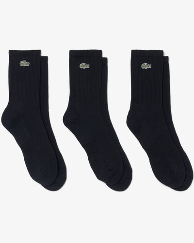UNISEX 3-PACK LONG RIBBED SOCKS (Noir • 031)