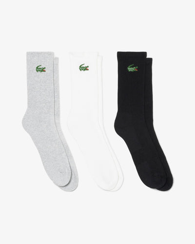 UNISEX 3-PACK SPORT SOCKS (White / Grey Chine / Black • L78)