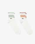 ถุงเท้าผู้หญิง 2-PACK FRILLED SOCKS (Blanc / Gris Clair / Blanc / Marron • UTC)