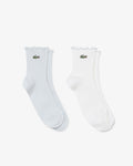 ถุงเท้าผู้หญิง 2-PACK FRILLED SOCKS (Blanc / Vert • UTI)