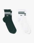 ถุงเท้าผู้หญิง 2-PACK FRILLED SOCKS (Blanc / Vert / Blanc • UU6)