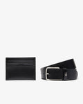 เข็มขัดหนังผู้ชาย LEATHER BELT/CARD HOLDER GIFT SET (Black • 000 )