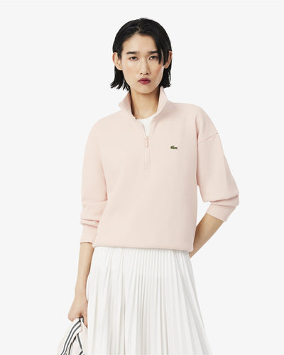 WOMEN'S HIGH NECK ZIPPED PIQUÉ SWEATSHIRT (Rose • N6I)