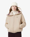 เสื้อสเว็ตเชิ้ตผู้หญิง OVERSIZED STRIPED RIBBED COLLAR SHERPA JACKET