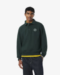 MEN'S POLO COLLAR BADGE ACCENT SWEATSHIRT (Green • YZP)