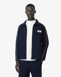MEN'S TENNIS HERITAGE ZIPPED BADGE ACCENT SWEATSHIRT (Marron / Blanc • ZB5)