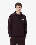 MEN'S TENNIS HERITAGE ZIPPED BADGE ACCENT SWEATSHIRT (Marron / Blanc • ZB5)