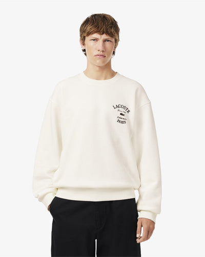 MEN'S EMBROIDERED FLEECE CREW NECK SWEATSHIRT (White • 70V)