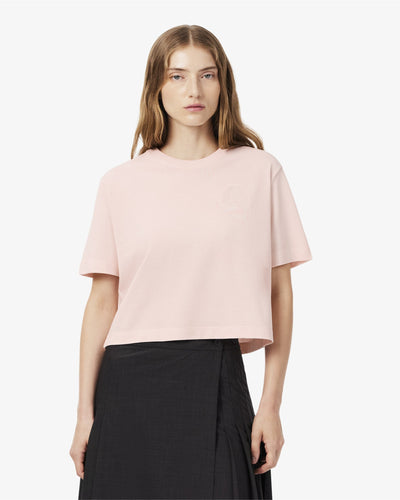 เสื้อยืดผู้หญิง SHIELD EMBROIDERY PETIT PIQUÉ T-SHIRT (Rose • N6I)