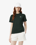 WOMEN'S REGULAR FIT BADGE ACCENT COTTON T-SHIRT (Green • YZP)