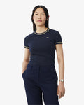 WOMEN'S CONTRAST TRIM JERSEY T-SHIRT (Vert / Blanc / Rose • WKZ)