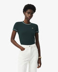 WOMEN'S CONTRAST TRIM JERSEY T-SHIRT (Vert / Blanc / Rose • WKZ)