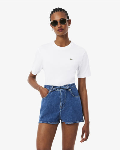 เสื้อยืดผู้หญิง RELAXED FIT SOFT COTTON T-SHIRT (White • 001)