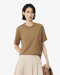 WOMEN'S RELAXED FIT SOFT COTTON T-SHIRT (Brown • SIX)