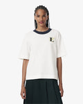 WOMEN'S OVERSIZED EMBROIDERY DETAIL JERSEY T-SHIRT (White • 70V)