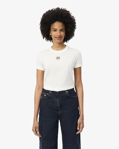 เสื้อยืดผู้หญิง EMBROIDERY ACCENT JERSEY T-SHIRT (White • 70V)