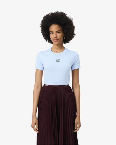 เสื้อยืดผู้หญิง EMBROIDERY ACCENT JERSEY T-SHIRT (Bleu Clair • T01)