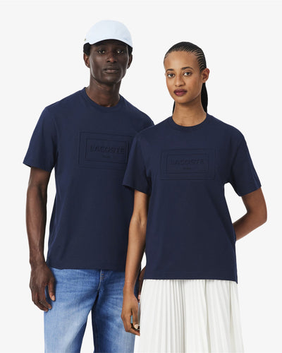 เสื้อยืดผู้ใหญ่ EMBOSSED BRANDING COTTON T-SHIRT (Navy Blue • 166)