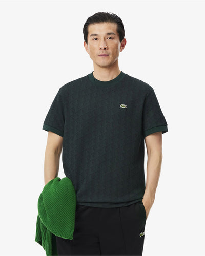 เสื้อยืดผู้ชาย MONOGRAM JACQUARD T-SHIRT (Vert Fonce / Vert • SPU)