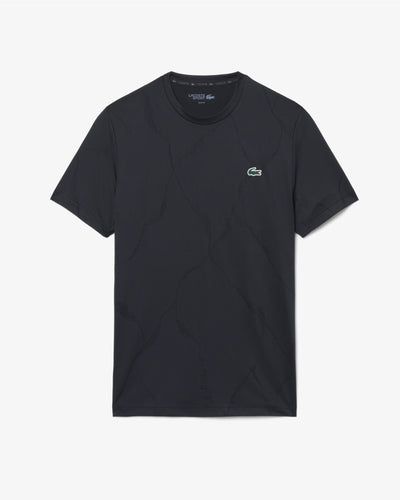 เสื้อยืดผู้ชาย ULTRA DRY CROCODILE JACQUARD TENNIS T-SHIRT (Noir • 031)