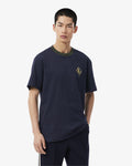 MEN'S FRENCH MADE BADGE ACCENT STRIPED T-SHIRT (Navy Blue • MXQ)