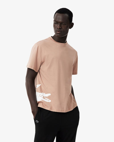 MEN'S PRINTED COTTON LOUNGEWEAR T-SHIRT (Beige / Blanc • SM9)