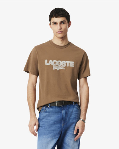 เสื้อยืดผู้ชาย PRINTED COTTON JERSEY T-SHIRT (Brown • SIX)