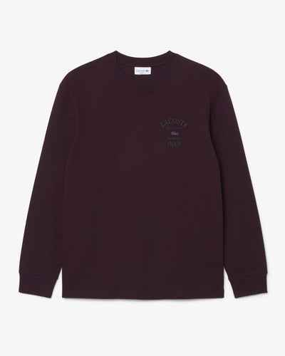 MEN'S RELAXED FIT LONG SLEEVED EMBROIDERED T-SHIRT (Dark Grey • S5T)