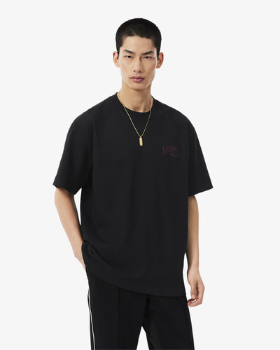 เสื้อยืดผู้ชาย HEAVY COTTON JERSEY EMBROIDERY ACCENT T-SHIRT (Noir • 031)