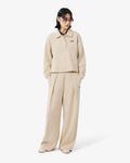 WOMEN'S FLARE FIT RIBBED SWEATPANTS (Beige • U47)